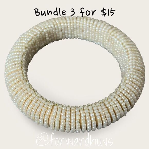 Bundle 3 for $15 Handmade Bangle Bracelet covered in Pill Seed Beads - Picture 1 of 8